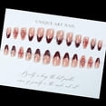thumbnail image 4 of Kit de uñas postizas adhesivas LPOODDNU almendradas rojas con flores, 24 piezas, 4 of 7