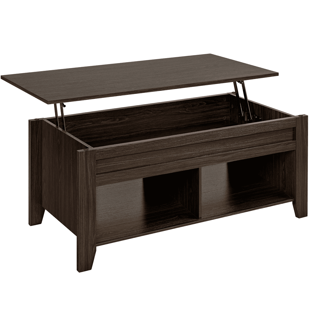 Yaheetech 39.5in Lift Top Coffee Table w/Storage & 2 Open Shelves for Living Room,Espresso