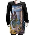 thumbnail image 1 of Travel Kids Apron, Shaman Rock Lake Baikal in Russia Coastal Theme Sun Rays Scenic Vista Print, Boys Girls Apron Bib with Adjustable Ties for Cooking Baking Painting, Green Brown Blue, by Ambesonne, 1 of 2