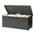 thumbnail image 2 of Craftian Outdoor 260 Gallon Waterproof Wicker Deck Box, Black, 2 of 10