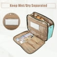 thumbnail image 4 of Unique Bargains Large Toiletry Bag Makeup Bag with Compartments Water-resistant Travel Bag Cosmetic Bag Green, 4 of 7