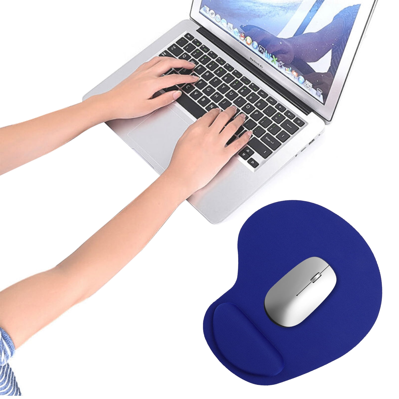 Computer Non Slip Mousepad with Lycra Cloth Ergonomic Mouse Pad with Wrist Support Laptop & Mac Cute Elephant-Wrist Non-Slip PU Base Easy Typing Mouse Mat for Office
