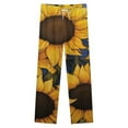 thumbnail image 4 of Sunflower Burst Art Print Winter Female Pants Flannel High Waist Women Pants Lady Warm Straight Leg Plush Trousers, 4 of 7