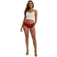 thumbnail image 5 of Unique Bargains Women's Lace Ice Silk Mid Rise Comfort Underpants S Wine Red, 5 of 6