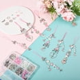 thumbnail image 4 of 1 caja DIY con 8 juegos de dijes para teléfono, correas, lindos llaveros con lazo kawaii, colgantes con alas, corazones, estrellas y cuentas rosas., 4 of 7