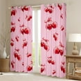 thumbnail image 2 of Manfei Red Cherry Bowknot Black Out Curtains for Kids, Vintage Cartoon Ribbon Curtains Pack of 2 (42x63 Each), Girls Kawaii Bow Bedroom Curtains, Living Room Curtains Decor, 2 of 6