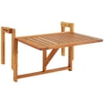 thumbnail image 1 of Sunnydaze Table Pliante d'Extérieur pour Balcon et Rambarde - Construction en Bois Méranti - Brun, 1 of 9