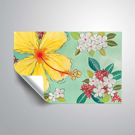 ArtWall Tropical Flower, Removable Wall Art Mural by Jennifer Peck