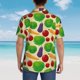 thumbnail image 4 of Balery Vegetable Camisas hawaianas de manga corta para hombre, camisas playeras de corte holgado, camisas de vacaciones con botones,XX-Large, 4 of 7