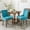 Blue, variant on Ultra Side Dining Chair (2pcs) - Gray Fabric With Solid Wood Legs & Stylish Bronze Nail Head (2) Robust Firm Distinctive