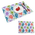 thumbnail image 1 of DouZhe Ensemble de 4 Sets de Table en Polyester, Motif de Monstres Extraterrestres Colorés Mignons, Résistants à la Chaleur pour Table à Manger, 12 Pouces x 18 Pouces, 1 of 6