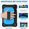 thumbnail image 2 of Kids 3-layer Design Case for Samsung Galaxy Tab S8 2022, with Pencil Holder 360 Rotating Kickstand Hand-strap/ Shoulder Strap Heavy Duty Protective Tablet Cover for Tab S7 2020 11 inch (Blue Black), 2 of 7