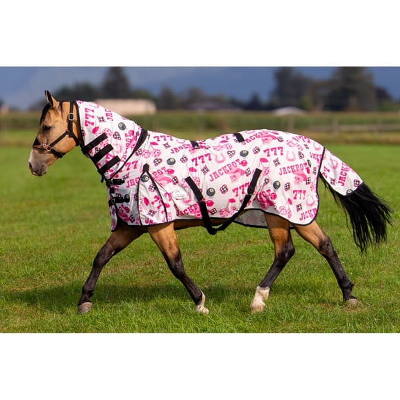 Schulz Equine Jackpot Pink Fly Sheet withNeck Cover/Belly 78