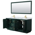 thumbnail image 3 of Wyndham Collection Miranda 72" Wood & Metal Double Bathroom Vanity in Green/Gold, 3 of 7