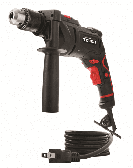 Hyper Tough 6-Amp 1/2-inch Corded Hammer Drill, Keyed Chuck, 120 Volt, 0~3000/min, Model Number TD6HD