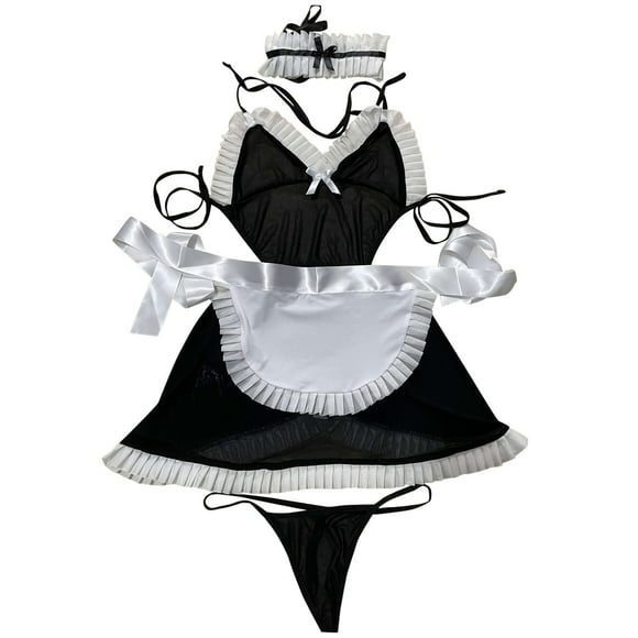 TJAZFJPA Sexy Valentine Lingerie for Women Red Women Sexy Maid Uniform Cute Sexy Lingerie Set Lace Strappy Camis and Panty Nightwear Outfit Purple Lingerie for Women Red Lingerie Sexy