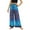 Blue, variant on WXLWZYWL Women Boho Palazzo Pants 2024 High Waist Wide Leg Pant Casual Floral Cotton Comfy Lounge Trouser Pocket