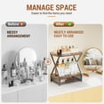 thumbnail image 3 of 2 Tier Bathroom Counter Organizer with Drawer, Wood Vanity Bathroom Organizers and Storage for Perfume Skincare, Rustic Organizer Countertop Shelf for Bath Vanity Bedroom Kitchen Storage (Brown) C104, 3 of 3