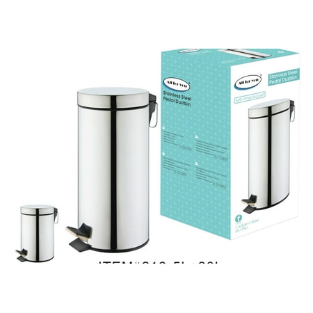 12l Pedal Bin 2 Pieces ALL FOR YOU Stainless Steel Pedal Waste Bin Trash Can with removable inner bucket ( 7.9Gal (30L) + 3.1Gal (5L)) ()