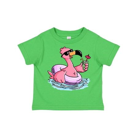 

Inktastic Flamingo with Sunglasses Pool Float and Drink Gift Toddler Boy or Toddler Girl T-Shirt