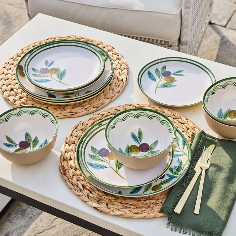 Better Homes & Gardens 12-Piece Bamboo Melamine Olive Design