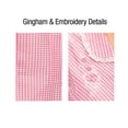 thumbnail image 4 of Collections Etc. Women's Gingham Robe with Floral Accents, Snap-Front Closure and Lace Trim, Mint, Small, 4 of 8