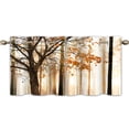 thumbnail image 4 of Blackout Window Curtains Maple Tree Printing Silky Satin Brown Orange Fall Leaves Grommet Drapes for Living Room Bedroom Decor Thermal Insulate( 42 inch Wide by 45 inch Long - 2 Panels), 4 of 6