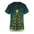 thumbnail image 5 of Wowcloth Women's Short Sleeve V-Neck Top with Christmas Print and Pocket, Casual Scrub Style for Holiday and Daily Wear, 5 of 7