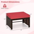 thumbnail image 3 of Costway 2 PCS Patio PE Rattan Ottomans with Soft Zippered Cushions for Deck Outdoor Red, 3 of 9