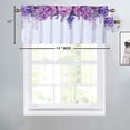 thumbnail image 2 of Watercolor Floral Lilac Rod Pocket Valance Curtains,Vintage Rustic Farmhouse Spring Garden Flower Lilac Energy Efficient Rod Pocket Curtain Window Valances for Kitchen Windows,54"x18"in（1Pcs）, 2 of 4
