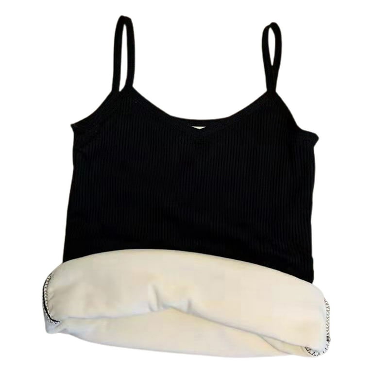 JOYSHAPER Womens Thermal Underwear Tops Fleece Lined Cami Tank Top Vest  Warm Winter Basic Camisole