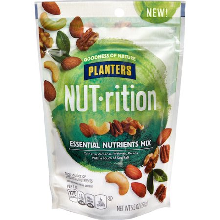 (Price/Case)Planters Nut-Rition Almond  Cashew  Walnut  Pecan  And A Touch Of Salt Essential Nutrients Mix  5.5 Ounces  8 per case
