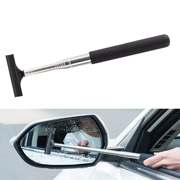 Car Side Mirror Wiper Squeegee Telescopic Anti-Fog Cleaner Tool Extendable 98Cm