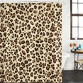 thumbnail image 3 of Leopard Waterproof Fabric Shower Curtain, Rustic Brown Animals Art Modern Waterproof Fabric Shower Curtain for Bathroom Curtains Bathtubs Hotel Washable Shower Curtains with 12 Hooks Long 72x78in, 3 of 8