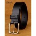 thumbnail image 6 of Catelles Men's Genuine Leather Black Belt, Vintage Brass Buckle , Gift Box Packaging, Durable and Versatile Sports Belt & For waist 42 Width 1.38in (3.5cm), 6 of 9