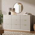 thumbnail image 4 of Furniway 63” Fluted Large Beige Dresser with Golden Handles ,9 Drawer Double Dresser, Modern Chest of Drawers Wide Chest of Drawers for Bedroom, Living Room, Entryway and Closet, 4 of 7
