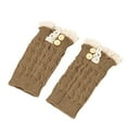 thumbnail image 5 of Kaliqueen Women Cable Knitted Leg Warmers Lace Trim Double Button Short Leg Cuffs Boot Winter Warmers, 5 of 5