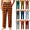 Brown, variant on Mens Plaid Drawstring Sweatpants Stretch Loose Fit Lounge Pants Deep Pockets