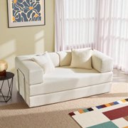 YINIX 62.9 Convertible Sleeper Sofa Bed with 2 Pillows, Removable Floor Sofa Couch for Living Room Small Spaces, Black