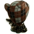 thumbnail image 2 of Brown Argyle Design Warm Winter Knit Crochet Braided Baggy Visor Beanie Hat, 2 of 2