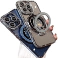 thumbnail image 4 of Designed for iPhone Case,Luxury Electroplated Glitter Rhinostone Sparkle Sparkly with Kickstand Camera Lens Protection Shockproof Protective Cover Phone Case (iPhone 14,Grey), 4 of 5