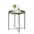 thumbnail image 4 of Cerbior Metal Tray End Table, Round Accent Coffee Side Table, Anti-Rust and Waterproof Outdoor Small Side Table, Indoor Modern Sofa Side Table Bedside Table for Living Room Bedroom Balcony (Green), 4 of 12