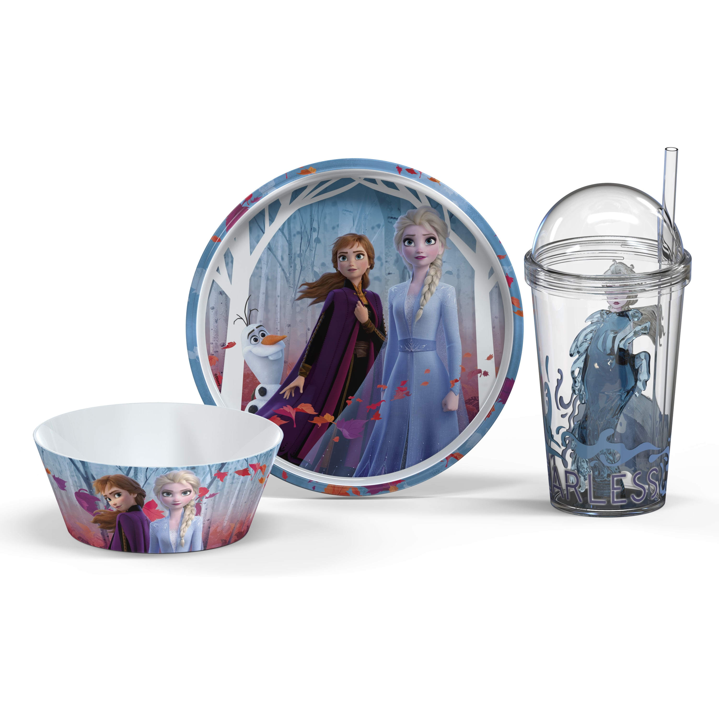 Frozen 2 Dinnerware and Treasure Tumbler 3 Piece Set