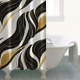 thumbnail image 4 of Black White Gold Wave Marble Pattern Shower Curtain 36"x72" ,Bathroom Decorative Shower Curtains Set with 12 Hooks,Modern Waterproof Washable Shower Curtain, 4 of 6