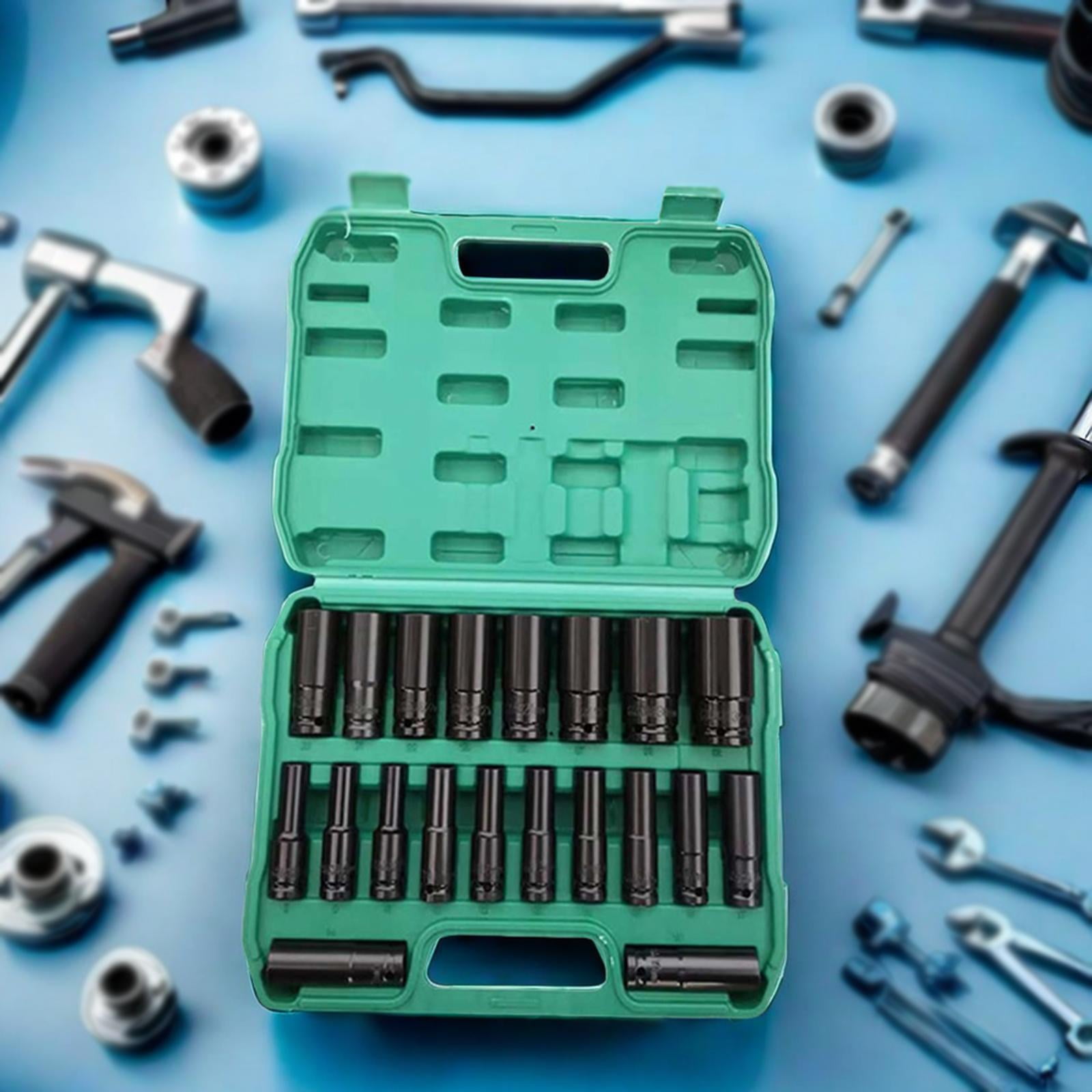 Wzmzjy 20 Pieces 1/2 inch Drive Impact Socket Set Easy Installation Hand Wrench Sockets