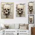 thumbnail image 4 of Designart "Graceful Bone Structure" Skull Floater Framed Wall Art Living Room, 4 of 5