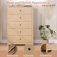thumbnail image 5 of 5 Drawer Dresser for Bedroom – Modern Simply Chest of Drawers, Wood Storage Dresser with Deep Drawers for Living Room, Hallway, Entryway, Natural Oak, 5 of 8