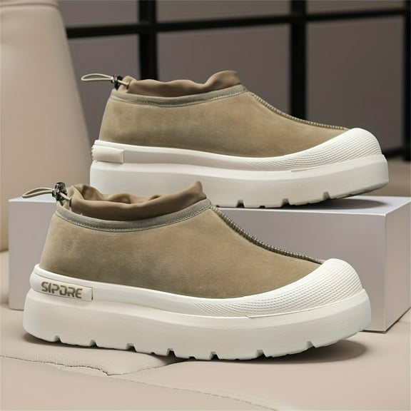 Men'S Slip-On Winter Snow Boots-Slip-On Closure, Non-Slip Traction Tread, Warm Insulated Hiking Boots for Ice & Snow, All-Season Outdoor, Camping, Everyday Cold Weather Footwear - Easy Slip-on Design