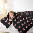 thumbnail image 4 of Manfei Fashion Bowtie Ribbon 7 Pieces Full Size Bedding Sets,Cartoon Cute Bow Full Size Bed in a Bag,Black Reversible, 4 of 7
