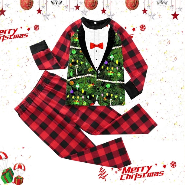 Pijamas de Navidad a juego para la familia, camisas y pantalones de 2 piezas, talla grande, hombres y mujeres